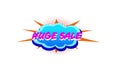 Huge SaleÃÂ graphicÃÂ on blue speech bubble with flashes